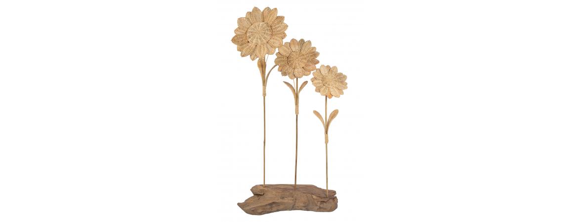 Sunflower Set of 3 with Bamboo Stick